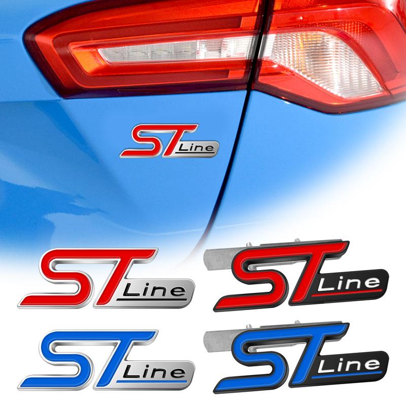 ST LINE Grille Emblem For FOCUS 2 3 MK7 MK8 MK5 MK6 Mondeo Fiesta Kuga MK3 Fusion Cover Decoration Rear Trunk Metal Stickers