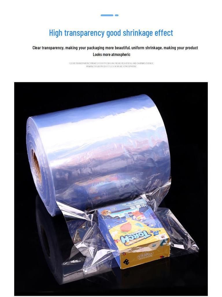 Large PVC Heat Shrink Film for Hairdryer Packaging, Sealing, and Household Use.