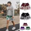 Men's Retro American Skull Flame Basketball Shorts - Quick-Dry, Four-Point Fitness Sportswear for Summer