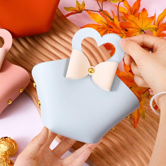 5 шт. подарочный пакет, удобная красочная мини-сумочка из искусственной кожи, сумки для конфет для вечеринок, свадебных украшений