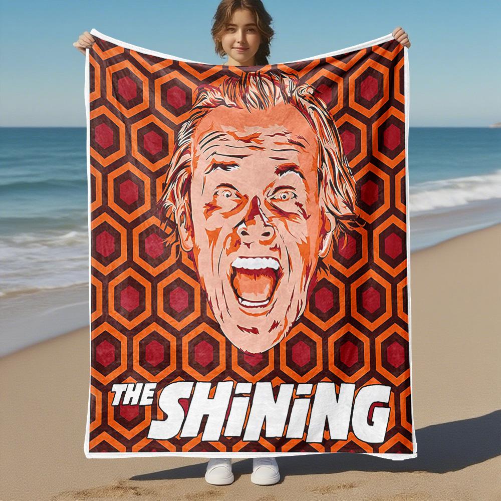 1pc The ShiningOutdoor Flannel Blanket Soft Plush Decor for Picnics, camping,Bedroom, Playroom, or Lunch Break, Perfect Gift