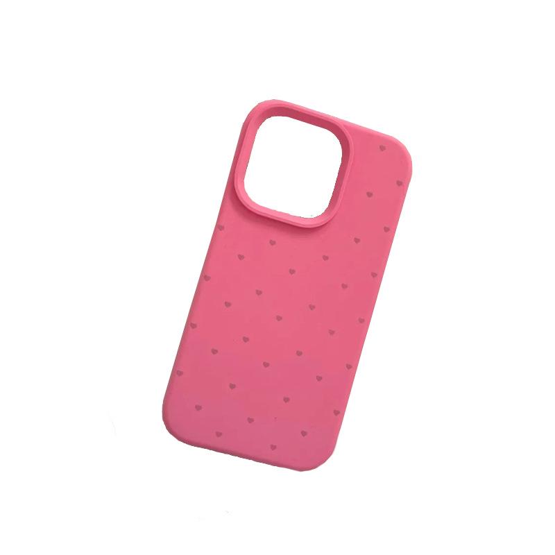 Apple 16 Pro/iPhone 15/14 Однотонный матовый защитный чехол с сердцем для iPhone 13/12 - Премиальный и стильный