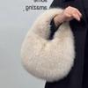 Yogodlns Новая зимняя плюшевая сумка для женщин, модная ручная пушистая сумка, универсальная сумка через плечо, трендовая сумка-хобо для поездок на работу