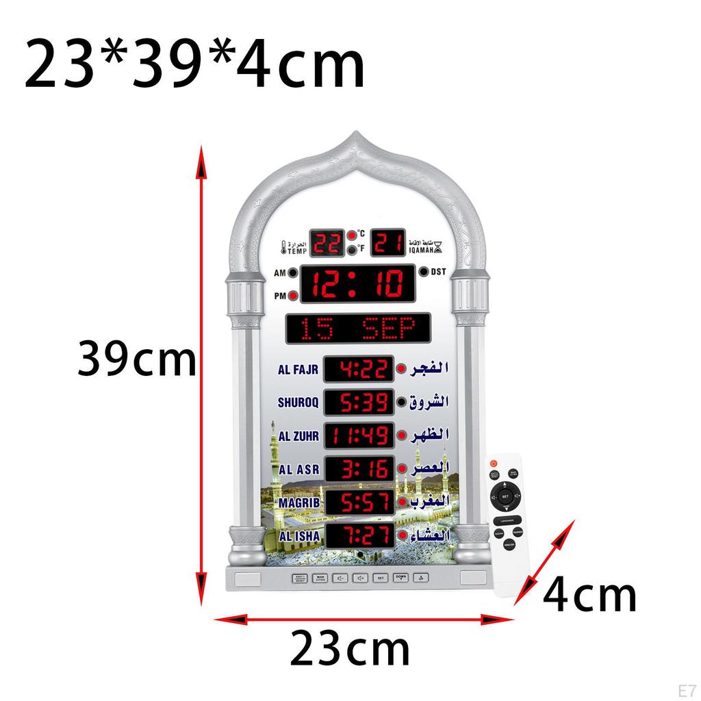 Азан часы мечеть Рамадан молитвенный календарь домашний декор светодиодный