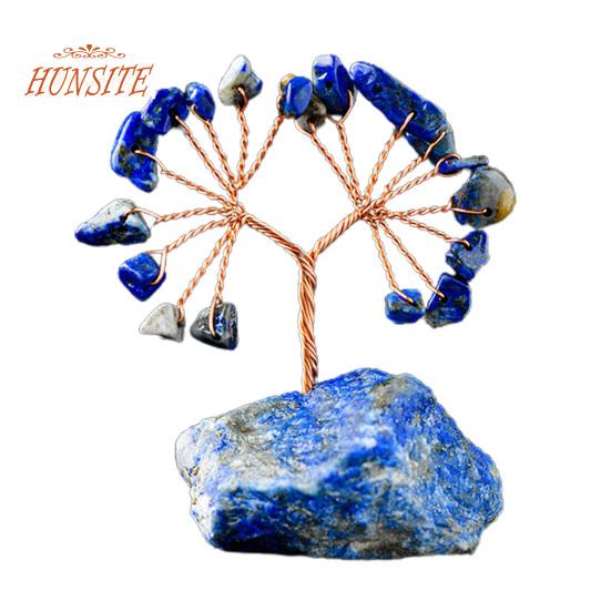 Красочный орнамент из натурального камня с основанием, денежное дерево с положительной целебной энергией