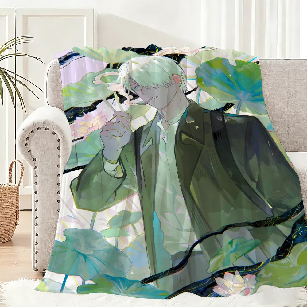 Mushishi Throw Lightweight 240g Flannel Blanket Soft Skin-friendly for Summer Cooling