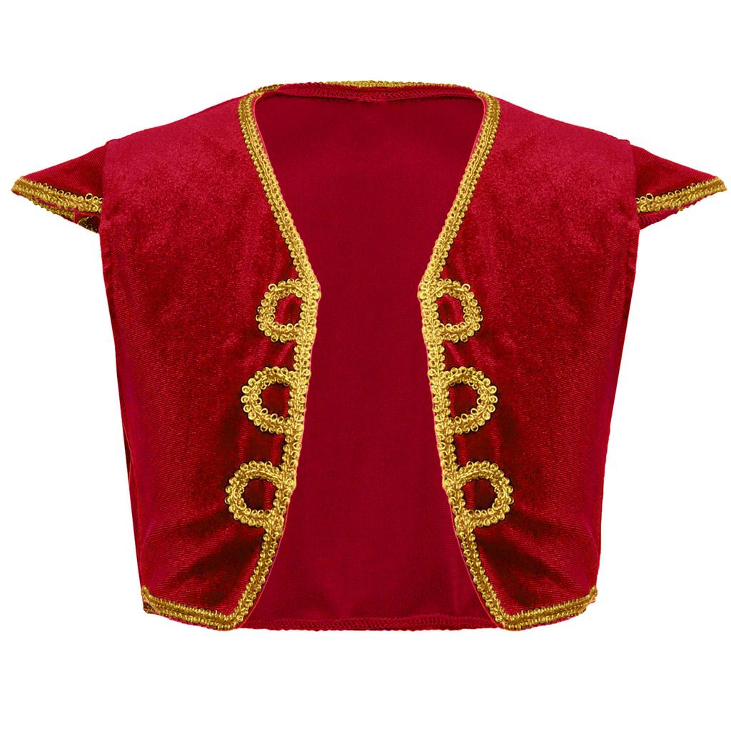 Костюм арабского принца для мальчиков, жилет с рукавами-крылышками и V-образным вырезом, наряд для тематической вечеринки, косплея, Хэллоуина, выступления