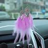 Dream Catcher Car Pendant Feather Mirror Pendant Home Decor Ornaments Car Interior Accessories Dream Catcher Feather Car Pendant
