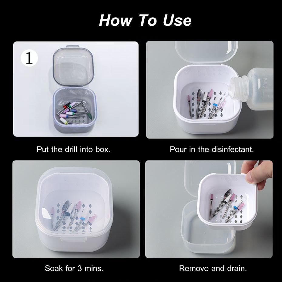 Портативный дезинфекционный фильтр, бокс для очистки, сверла для дизайна ногтей, шлифовальная головка, бокс для дезинфекции, маникюрный стерилизатор