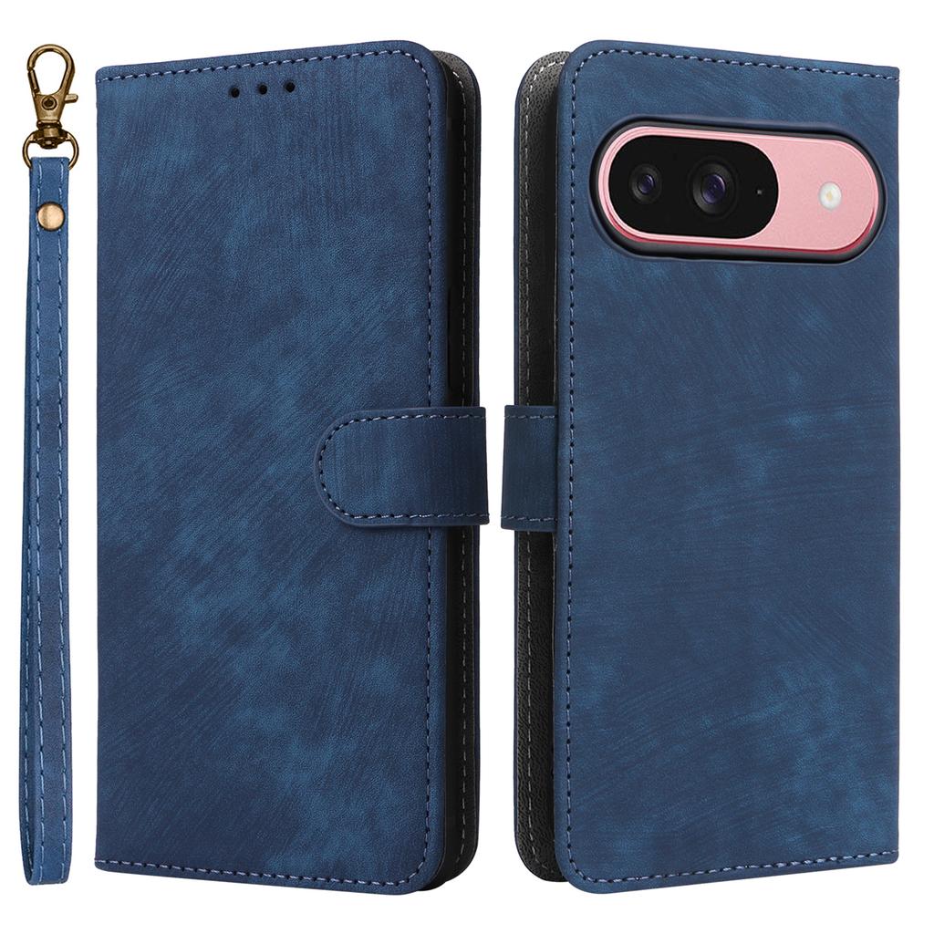 For Google Pixel 9 Pro/Pixel 9 Leather Case RFID Blocking Wallet Phone Cover with Wrist Strap