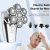 Electric Bald Shaver for Men 7 Floating Heads Beard Razor Hair Clipper Facial Cleaner Massager Nose