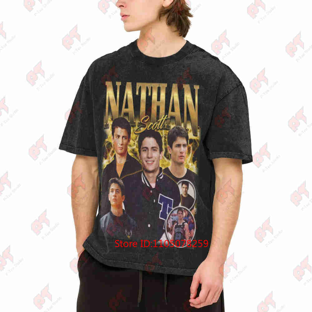 Nathan Scott One Tree Hill Vintage Washed Tee Pure Cotton T-Shirt
