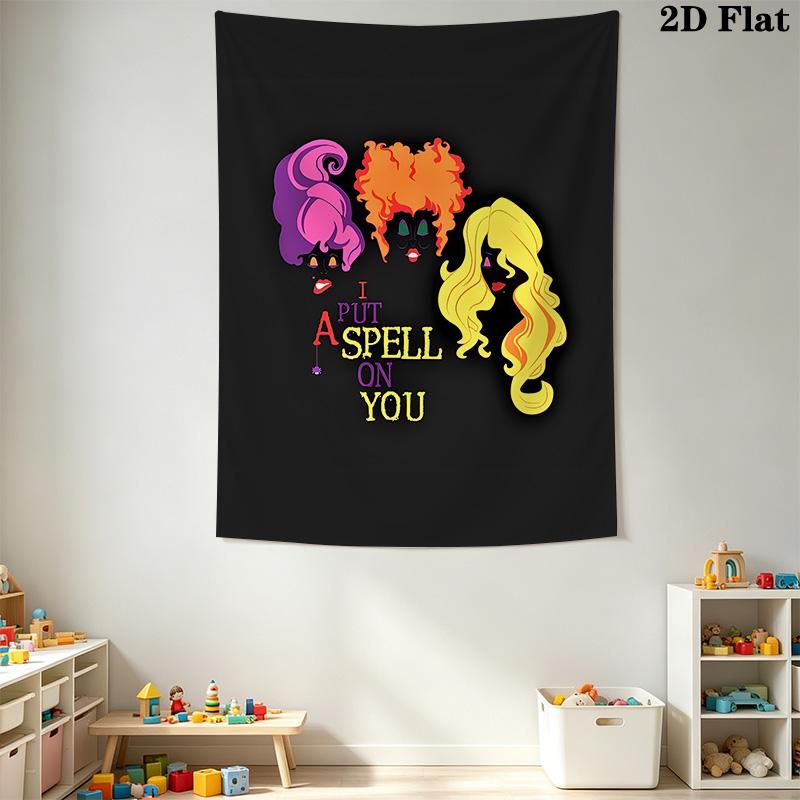 Hocus Pocus Halloween Poster Collage Tapestry Background Cloth Fashion Print Home Decor Wall Decoration Background Cloth