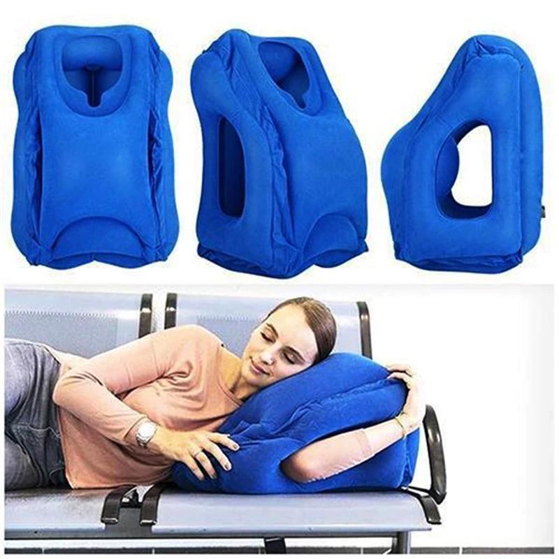 Inflatable Travel Pillow Office Nap Pillow Airplane Flight Outdoor Sleeping Bag Train Pillow Sleepf Portable Cushion Neck Pillo