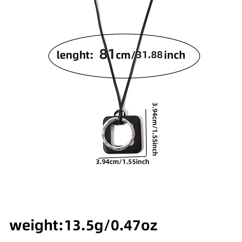 Смола Круглые Полые Подвески Ожерелья Для Женщин Модные Черные Кожаные Веревочные Длинные Цепочки для Свитера Вечерние Украшения