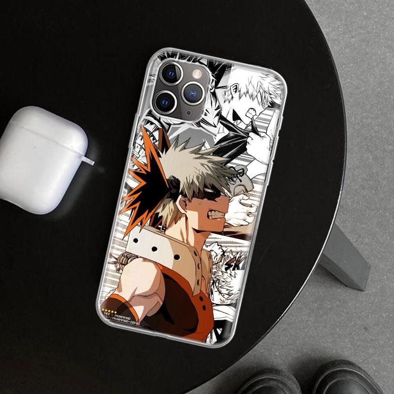 Чехол для телефона MHA Бакуго Кацуки для iPhone 11 12 13 Mini 14 15 Plus 16 Pro Max 17 Air 7 8 + SE Арт Индивидуальный Fundas 11 12