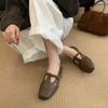 Retro Flat-bottom Buckle with Shallow Mouth Single Shoes Women's Autumn 2025 New Korean Version Small Leather Shoes British Mary Jane Shoes