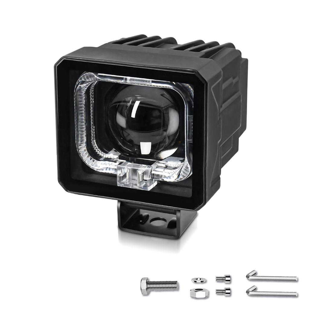 Motorcycle Spot Light, IP68 LED Auxiliary Driving Light with Mounting Bracket, High Intensity Fog Light for ATV, Truck,