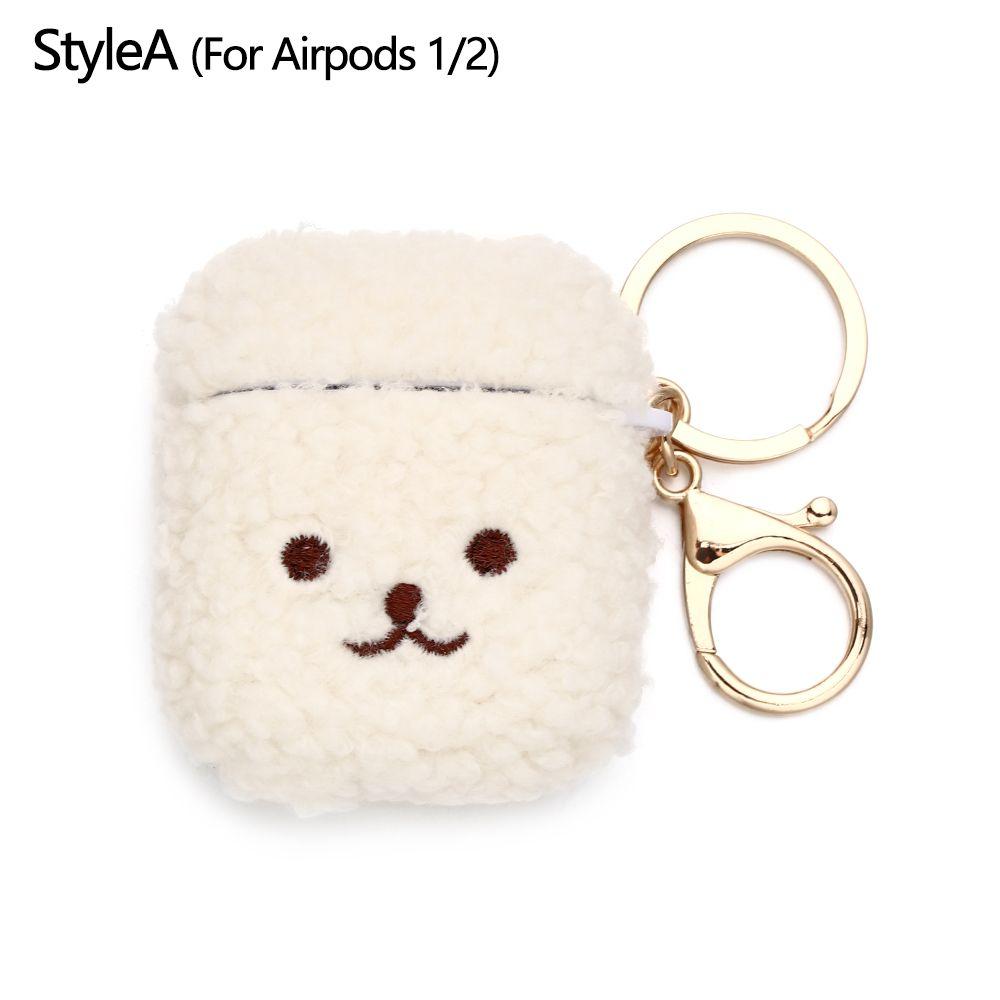 Fashion Silicone Cute Earphone Cover Fluffy Bear Earphone Case Headphones Fur Case Headphone Box