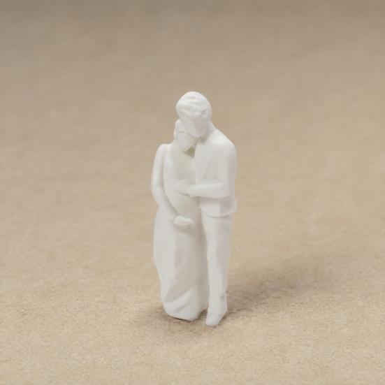 Фигурка с гладким краем, 3D-печатная фигурка пары, Скульптура объятий мужа и беременной жены, Романтичный исцеляющий атмосферный декор, Статуэтка влюбленных для дома