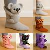 Knitted Animal Socks Warm Floor Socks with Cute Animal Dolls Indoor Winter Socks for Bedroom Living Room Kids Playroom