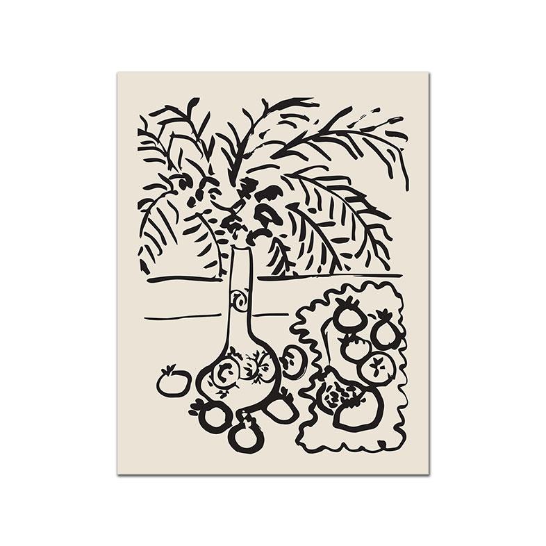 Абстрактный постер ПИКАССО середины века, ботаническая картина на холсте, нейтральная художественная печать, современная настенная картина для гостиной, домашний декор