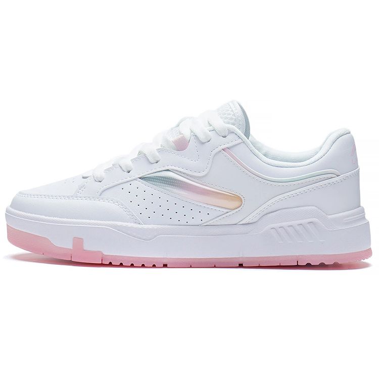 Li Ning Ace Удобные Мягкие Эластичные Повседневные Амортизирующие Износостойкие Низкие Кроссовки Для Скейтбординга Женские Кроссовки Белые AGCS032-4