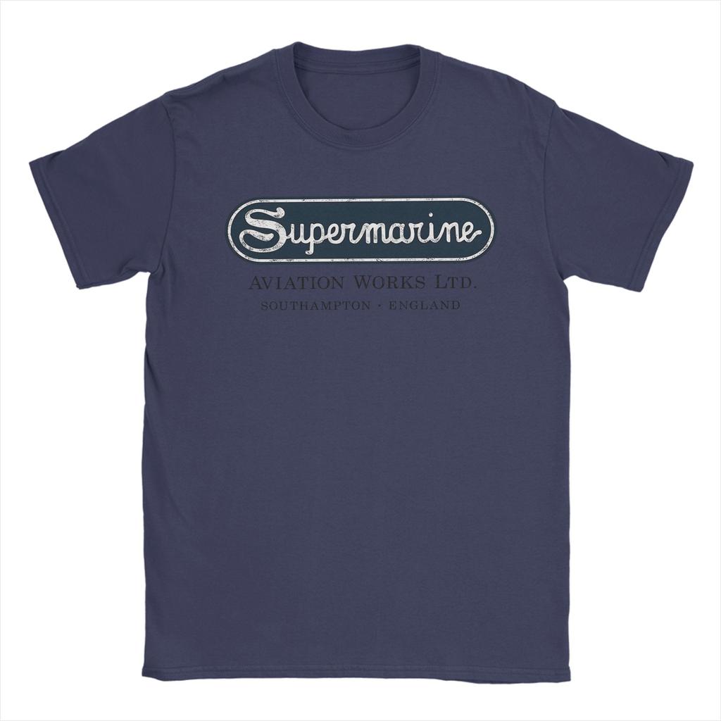 Supermarine Aviation Logo T Shirt Summer 100 Cotton T Shirts For Men Design Tee Shirt Short Sleeve Aesthetic Tees
