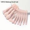 10pcs Pink Soft Makeup Brushes Set Cosmetic Foundation Blush Powder Brush Concealer Eyeshadow Kabuki Blending Makeup Brush Tools