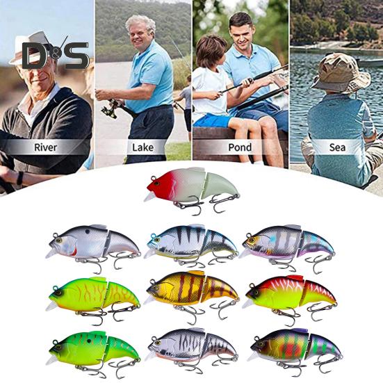 7,5 см/12 г многосоставная рыболовная приманка VIB с крючками, реалистичная двухсекционная жесткая искусственная приманка для пресноводной и соленой рыбалки