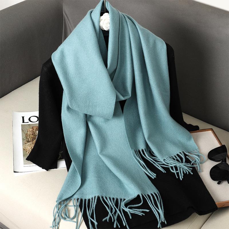 62Color Solid Women Winter Scarf Теплый Утолщенный Кашемировый Шаль Уличная Мода Роскошные Кисточки Пашмина Дамская Накидка Ветрозащитные Шарфы