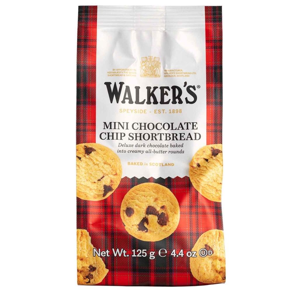 Walkers Mini Chocolate Chip Shortbread Round Cookies 125G
