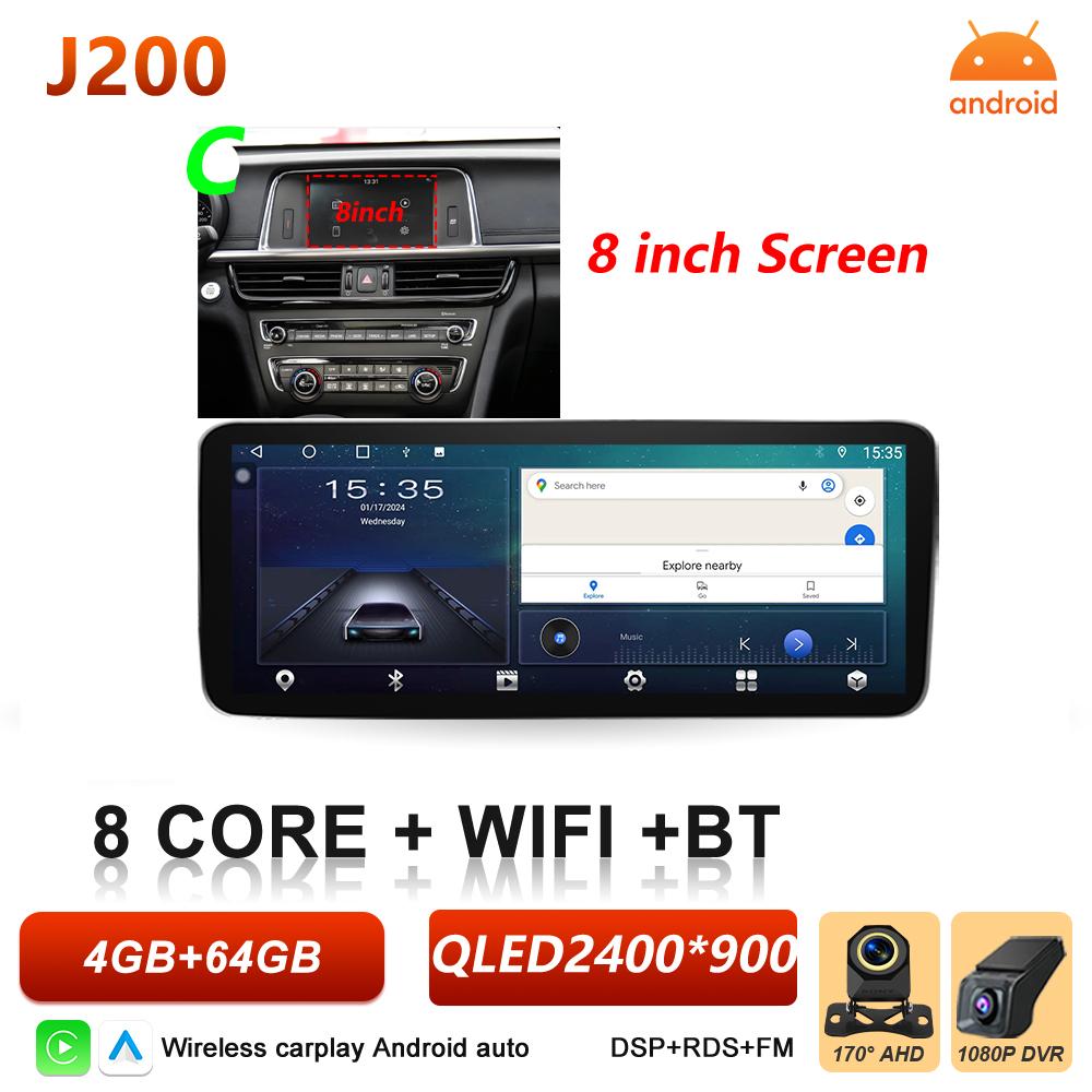 12.3'' Android 15 Carplay Car Radio For KIA K5 Optima 2015 2016 2017 2018 2019 Auto Stereo Car Screen Multimedia Player BT GPS