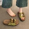 Fashion Comfortable Soft Wood Women's Slippers Casual Outdoor Fashionable Trendy Floral Pattern Adult Size Quality Chinese Production