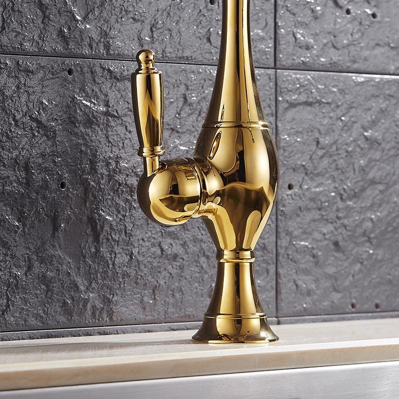 Европейский ретро-стиль и золотая поверхность, кухонный смеситель, смеситель для раковины в ванной комнате, латунный смеситель для раковины, смеситель для воды