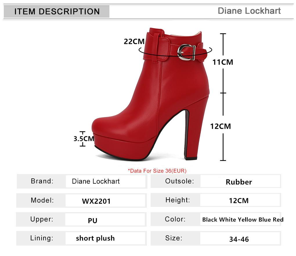 Модная женская обувь Модные короткие ботинки Осень Зима Сексуальные ботильоны на платформе для женщин Черные Красные Желтые Белые Женские туфли Большие 34-46