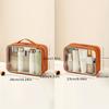 Large Capacity PU Transparent Cosmetic Bag - Portable, with Zip Closure and Top Handle - Ideal for Travel, Gym