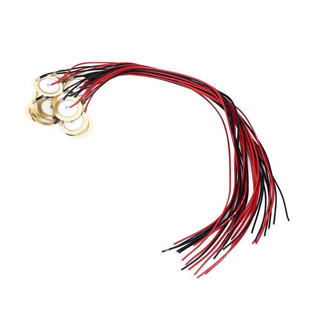 15Pcs 20mm Piezo Discs Transducer Contact Microphone Trigger Sound Sensor with 9.8in Wires for