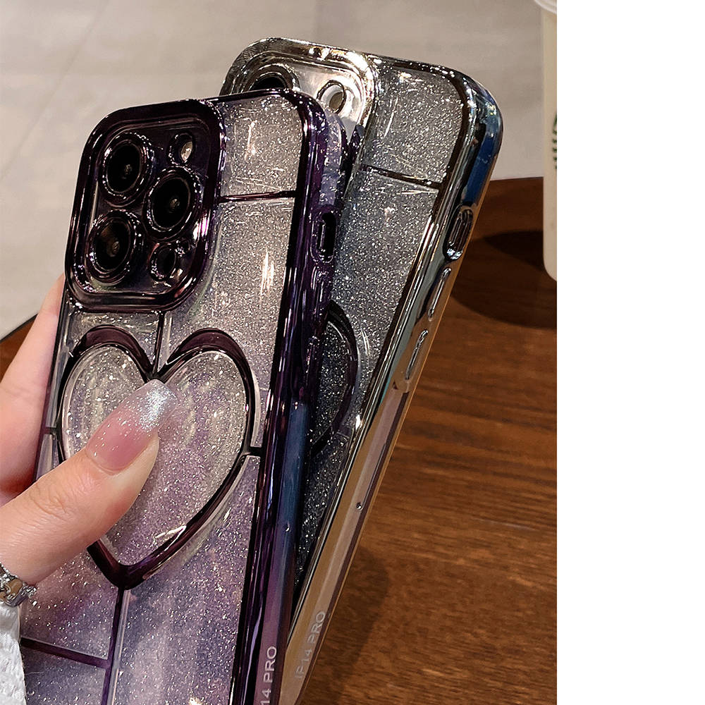 Сияющий блестящий мягкий чехол для телефона для Iphone 14 13 12 11 Pro Max 14plus 14pro Max противоударный прозрачный бампер Love Heart Cover