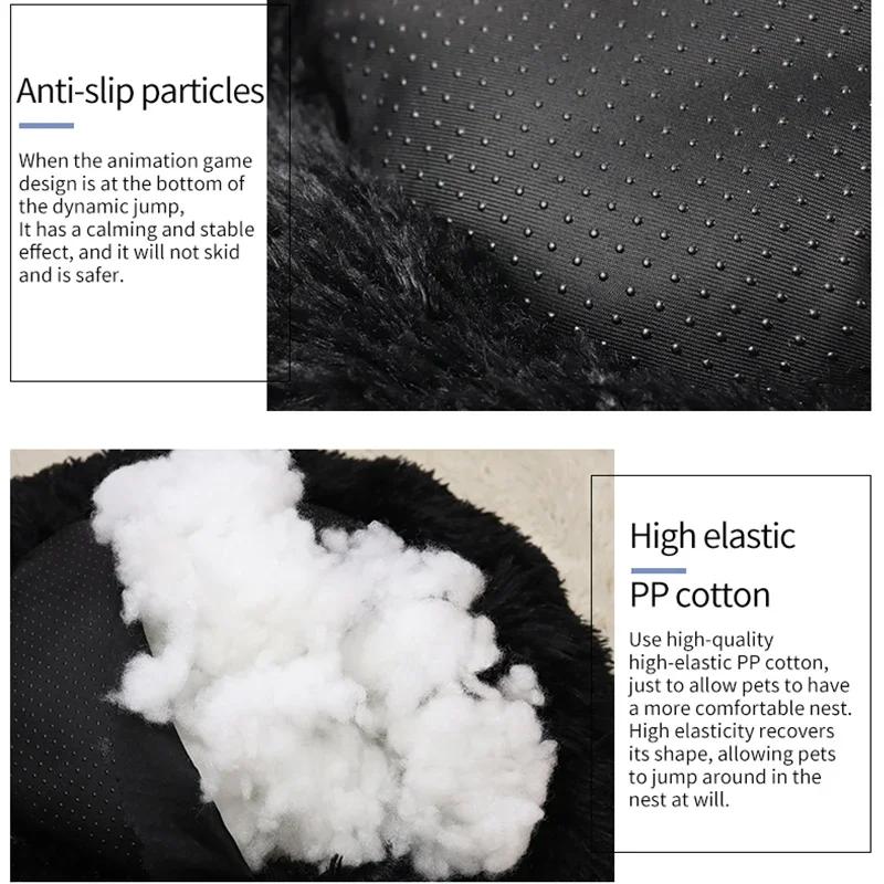 40-80 см круглая кровать для домашних животных для большой собаки, супер мягкая кровать для кошки, длинный плюшевый домик для собаки среднего размера, зимняя теплая спальная кровать