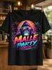 Malle Party Crew Bold Gorilla Face With Sunset Palms And Cocktail Accents Retro Mallorca Party Unisex All TShirt