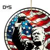 Рождественские украшения Трампа. Подвесное украшение на рождественскую елку в стиле Трампа. 2D акриловая подвеска для праздничного домашнего декора.