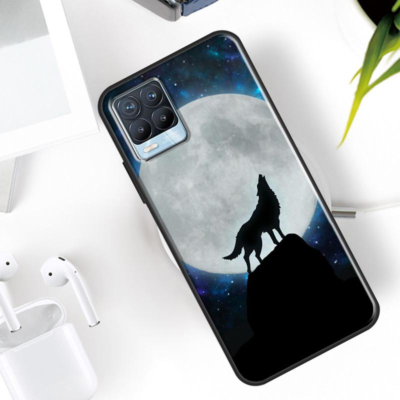 Moon Roaring Wolf Case For Realme 15 11 12 13 14 Pro Plus C53 C55 C51 C25 C63 C61 C65 C67 C71 C75 GT6 GT7 Pro