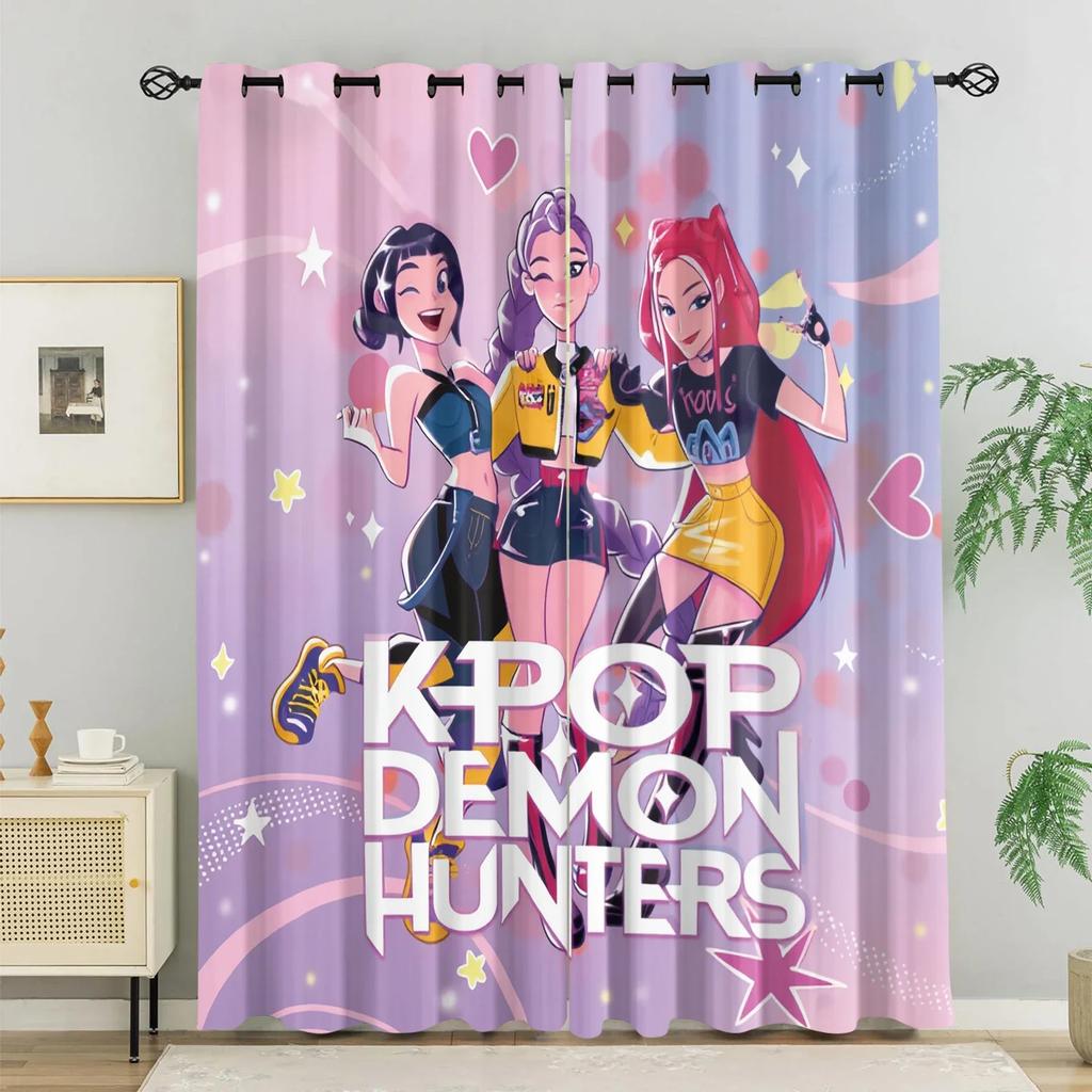 Kpop Girl Group Stage Blackout Curtains 85 Percent Light Blocking Noise Reducing Grommet Drapes For Girls Kids Bedroom