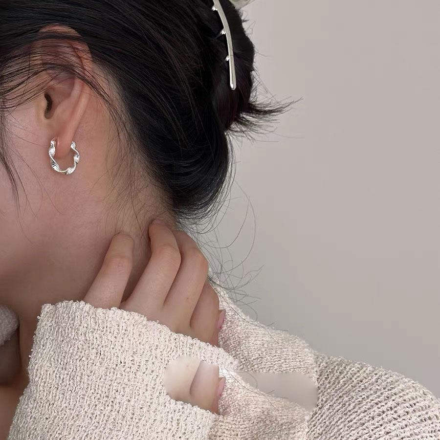 Xiaomi BF CLUB 925 Sterling Silver Wave Line Earrings For Women Girl Sexy Fashion Trendy Jewelry Gift Party Wedding pendientes