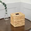 Rustic Wicker Straw Tissue Box Holder Decorative Woven Tissue Box Cover Napkin Holder Tissue Cover for Bathroom Kitchen