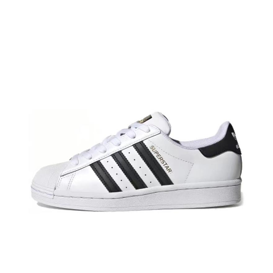 adidas Оригинальные SUPERSTAR Нескользящие Износостойкие Низкие Кеды для Скейтборда Унисекс Белый Красный EG4958(Команда403-)