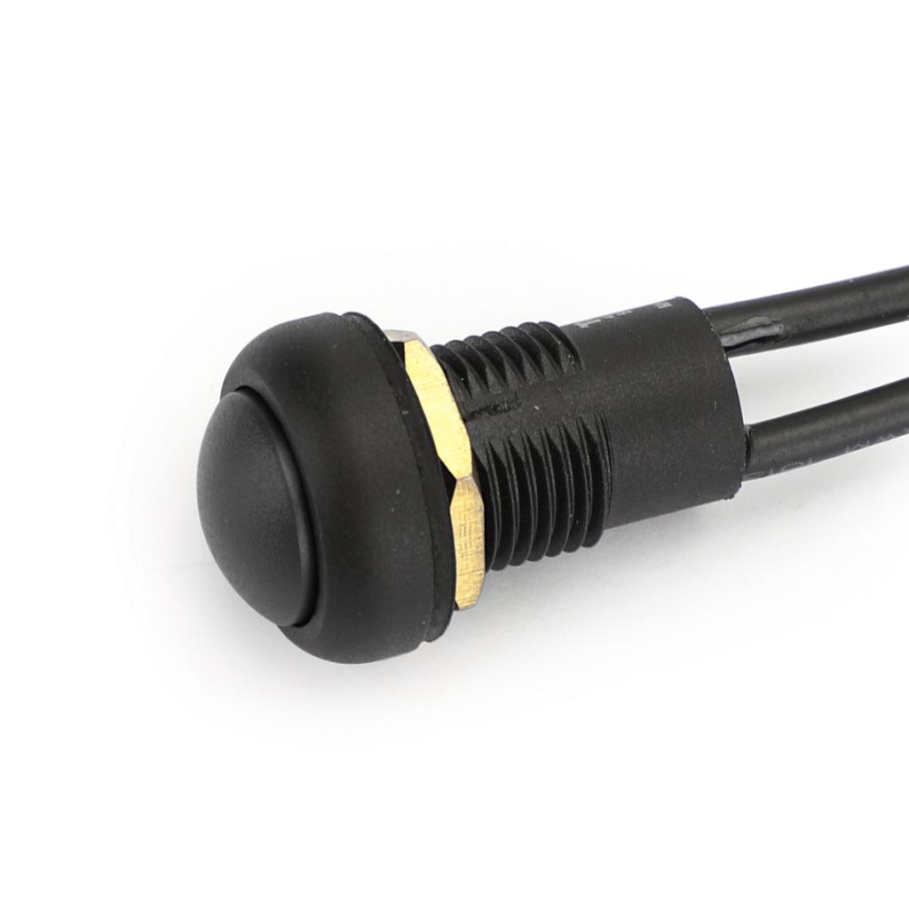 Waterproof Momentary Reset ON/OFF Push Button Round Switch with Wire Black