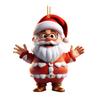 Santa Claus Ornament 2D Acrylic Cartoon Santa Claus Christmas Hanging Decoration for Christmas Tree Doors Windows Walls Decor