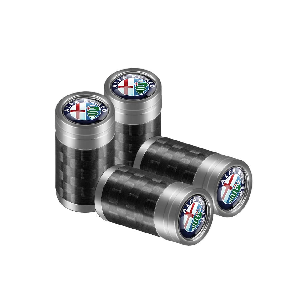 DCQFJ1 For Alfa Romeo 4Pcs Aluminum Alloy Car Tire Valve Cap Auto Wheel Accessories For Alfa Romeo Giulietta Giulia GT Mito Brera F1 St